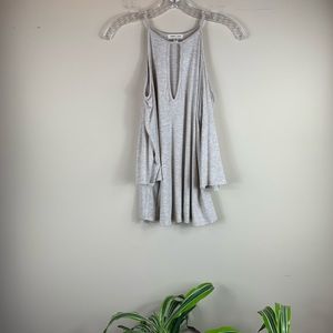 UO Silence and Noise Grey Cold Shoulder Sweater